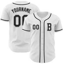 Загрузить изображение в средство просмотра галереи, Custom White Black-Gray Authentic Baseball Jersey