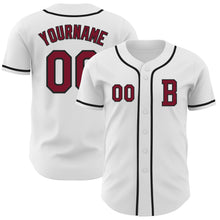 Загрузить изображение в средство просмотра галереи, Custom White Crimson-Black Authentic Baseball Jersey