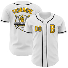 Загрузить изображение в средство просмотра галереи, Custom White Gold-Black Authentic Baseball Jersey