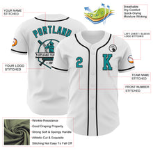 Загрузить изображение в средство просмотра галереи, Custom White Teal-Black Authentic Baseball Jersey
