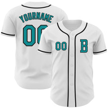 Загрузить изображение в средство просмотра галереи, Custom White Teal-Black Authentic Baseball Jersey