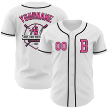 Загрузить изображение в средство просмотра галереи, Custom White Pink-Black Authentic Baseball Jersey