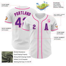 Загрузить изображение в средство просмотра галереи, Custom White Purple-Pink Authentic Baseball Jersey