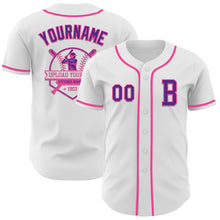 Загрузить изображение в средство просмотра галереи, Custom White Purple-Pink Authentic Baseball Jersey