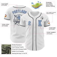 Загрузить изображение в средство просмотра галереи, Custom White Light Blue-Steel Gray Authentic Baseball Jersey