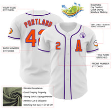 Загрузить изображение в средство просмотра галереи, Custom White Orange-Purple Authentic Baseball Jersey