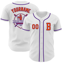 Загрузить изображение в средство просмотра галереи, Custom White Orange-Purple Authentic Baseball Jersey