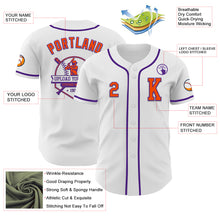 Загрузить изображение в средство просмотра галереи, Custom White Orange-Purple Authentic Baseball Jersey