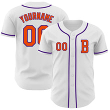 Загрузить изображение в средство просмотра галереи, Custom White Orange-Purple Authentic Baseball Jersey