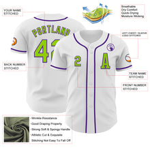 Загрузить изображение в средство просмотра галереи, Custom White Neon Green-Purple Authentic Baseball Jersey
