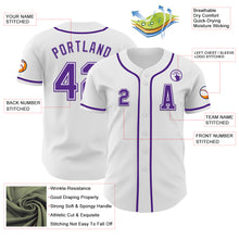 Загрузить изображение в средство просмотра галереи, Custom White Purple Authentic Baseball Jersey
