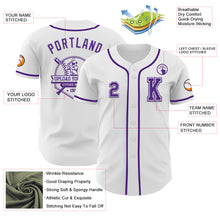 Загрузить изображение в средство просмотра галереи, Custom White Purple Authentic Baseball Jersey