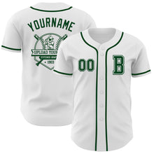 Load image into Gallery viewer, Custom White Green Authentic Baseball Jersey