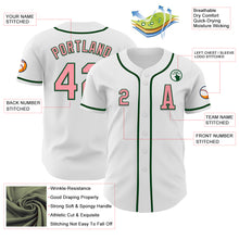 Загрузить изображение в средство просмотра галереи, Custom White Medium Pink-Green Authentic Baseball Jersey