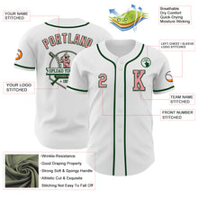 Загрузить изображение в средство просмотра галереи, Custom White Medium Pink-Green Authentic Baseball Jersey