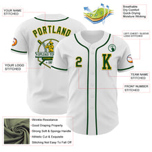 Загрузить изображение в средство просмотра галереи, Custom White Green-Gold Authentic Baseball Jersey