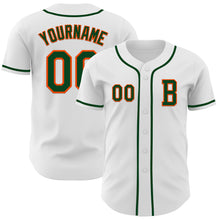 Загрузить изображение в средство просмотра галереи, Custom White Green-Orange Authentic Baseball Jersey