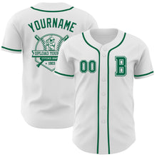 Load image into Gallery viewer, Custom White Kelly Green Authentic Baseball Jersey