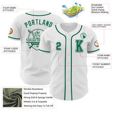 Load image into Gallery viewer, Custom White Kelly Green Authentic Baseball Jersey