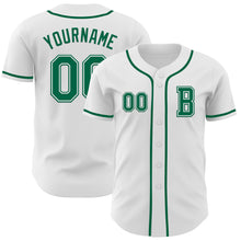 Load image into Gallery viewer, Custom White Kelly Green Authentic Baseball Jersey