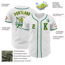 Загрузить изображение в средство просмотра галереи, Custom White Kelly Green-Gold Authentic Baseball Jersey