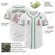 Load image into Gallery viewer, Custom White Medium Pink-Kelly Green Authentic Baseball Jersey