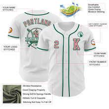 Load image into Gallery viewer, Custom White Medium Pink-Kelly Green Authentic Baseball Jersey