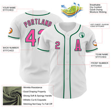 Загрузить изображение в средство просмотра галереи, Custom White Pink-Kelly Green Authentic Baseball Jersey