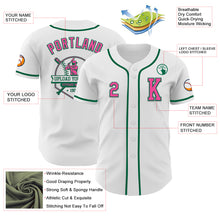 Загрузить изображение в средство просмотра галереи, Custom White Pink-Kelly Green Authentic Baseball Jersey
