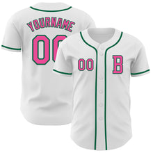 Загрузить изображение в средство просмотра галереи, Custom White Pink-Kelly Green Authentic Baseball Jersey