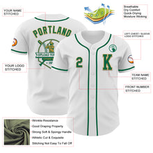 Загрузить изображение в средство просмотра галереи, Custom White Kelly Green-Old Gold Authentic Baseball Jersey