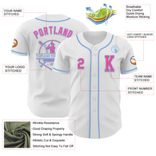 Загрузить изображение в средство просмотра галереи, Custom White Pink-Light Blue Authentic Baseball Jersey