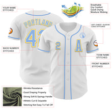 Загрузить изображение в средство просмотра галереи, Custom White Light Blue-Yellow Authentic Baseball Jersey