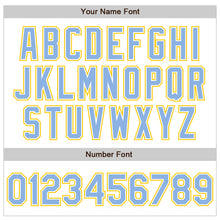 Загрузить изображение в средство просмотра галереи, Custom White Light Blue-Yellow Authentic Baseball Jersey