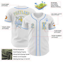 Загрузить изображение в средство просмотра галереи, Custom White Light Blue-Yellow Authentic Baseball Jersey