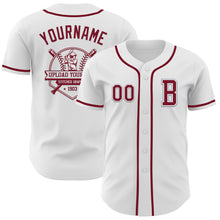 Загрузить изображение в средство просмотра галереи, Custom White Crimson-Gray Authentic Baseball Jersey