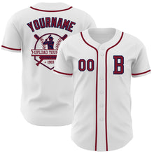 Загрузить изображение в средство просмотра галереи, Custom White Crimson-Navy Authentic Baseball Jersey
