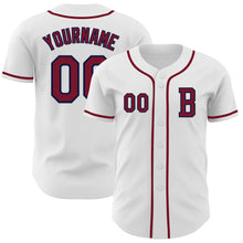 Загрузить изображение в средство просмотра галереи, Custom White Crimson-Navy Authentic Baseball Jersey