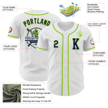 Загрузить изображение в средство просмотра галереи, Custom White Navy-Neon Green Authentic Baseball Jersey