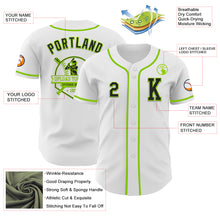Загрузить изображение в средство просмотра галереи, Custom White Black-Neon Green Authentic Baseball Jersey