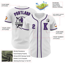 Загрузить изображение в средство просмотра галереи, Custom White Purple-Black Authentic Baseball Jersey