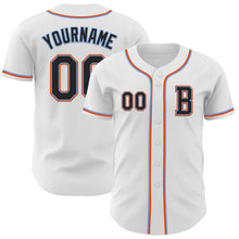 Загрузить изображение в средство просмотра галереи, Custom White Black Powder Blue-Orange Authentic Baseball Jersey