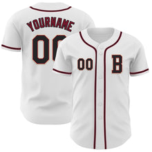 Загрузить изображение в средство просмотра галереи, Custom White Black Crimson-Cream Authentic Baseball Jersey