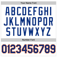 Загрузить изображение в средство просмотра галереи, Custom White Royal-Orange Authentic Throwback Basketball Jersey