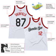 Загрузить изображение в средство просмотра галереи, Custom White Black-Red Authentic Throwback Basketball Jersey