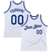 Laden Sie das Bild in den Galerie-Viewer, Custom White Royal Authentic Throwback Basketball Jersey