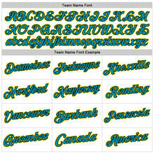 Charger l'image dans la galerie, Custom White Teal Black-Light Yellow Authentic Throwback Basketball Jersey