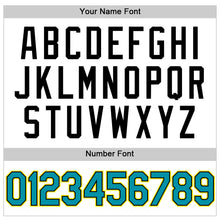 Charger l'image dans la galerie, Custom White Teal Black-Light Yellow Authentic Throwback Basketball Jersey