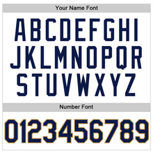 Загрузить изображение в средство просмотра галереи, Custom White Navy-Old Gold Authentic Throwback Basketball Jersey