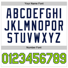 Загрузить изображение в средство просмотра галереи, Custom White Neon Green-Navy Authentic Throwback Basketball Jersey